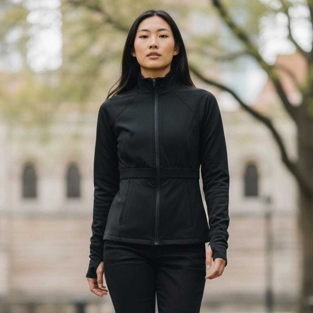 Fabletics Athletic Works Black Zip‎ Up Long Sleeve Jacket Women's Size M